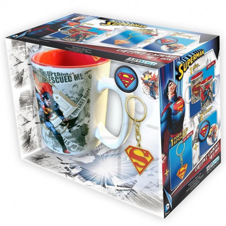 DC COMICS Superman Zestaw prezentowy KUBEK BRELOK PRZYPINKI