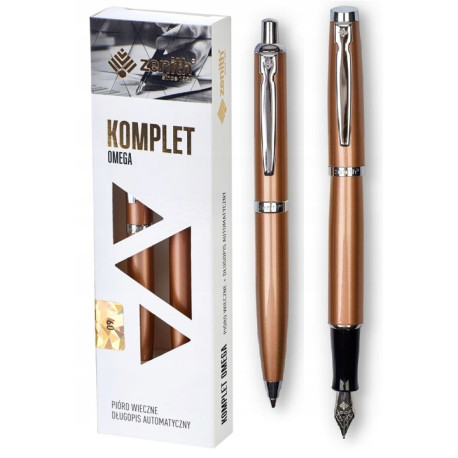 Komplet Zenith 60 Elegance w etui pióro+ długopis Miedziany