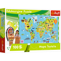 Puzzle 100 Mapa świata dla dzieci 15502