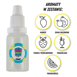 AROMATY ZESTAW NR 4 - 5 SZTUK PO 15ML (MANGO/GUMA BALONOWA/PIANKA TRUSKAWKOWA/PINACOLADA/POMARANCZA)