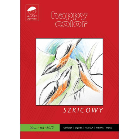 BLOK SZKICOWY A4 MŁODY ARTYSTA 50 KARTEK HAPPY COLOR