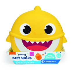 Clementoni Wiaderko z klockami Clemmy Baby Shark 6m+