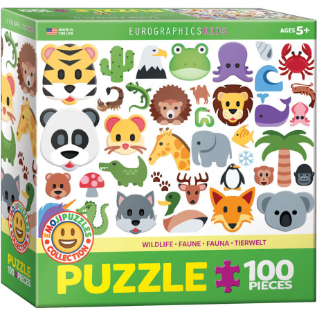 PUZZLE 100 SMARTKIDS EMOJIPUZZLE WILDLIFE ANIM 6100-5395