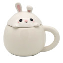Ceramiczny kubek z przykrywką Królik 450ml Rabbit Peepin Pokrywką wieczkiem