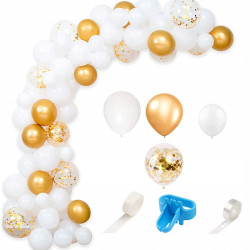 Godan Girlanda balonowa B&C biała, złota 70 szt.