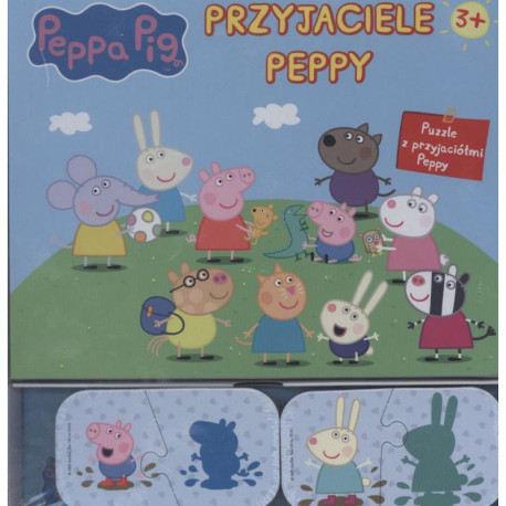 ŚWINKA PEPPA PRZYJACIELE PEPPY PUZZLE + KSIĄŻKA 3+