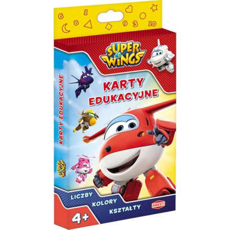 SUPER WINGS KARTY EDUKACYJNE LICZBY KOLORY KSZTAŁTY 4+