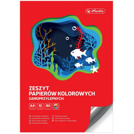 ZESZYT PAPIERÓW SAMOPRZYLEPNYCH 10 KOLORÓW A4