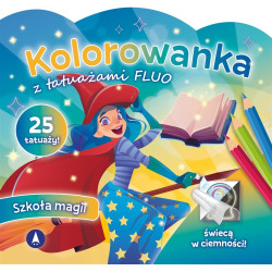 Kolorowanka z tatuażami fluo Szkoła magii