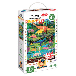 PUZZLE 60 OBSERWACYJNE DINOZAURY CZUCZU