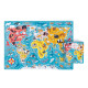 Puzzle 60 el. Puzzlove CzuCzu. Zwierzęta. Mapa Świata Bright Junior Media