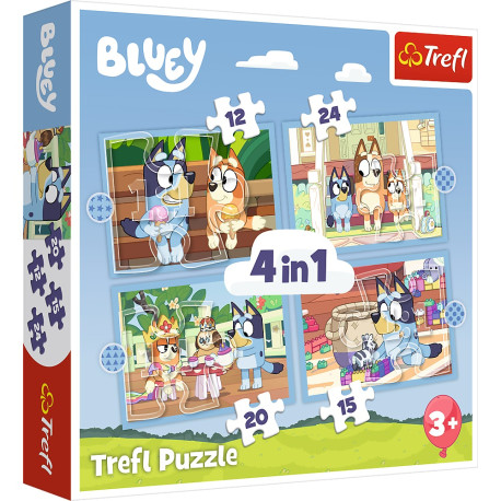 PUZZLE 4W1 BLUEY I JEGO ŚWIAT 34637 OUTLET