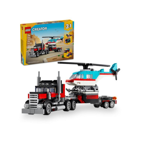 CIĘŻARÓWKA Z PLATFORMĄ I HELIKOPTEREM LEGO CREATOR 31146 OUTLET