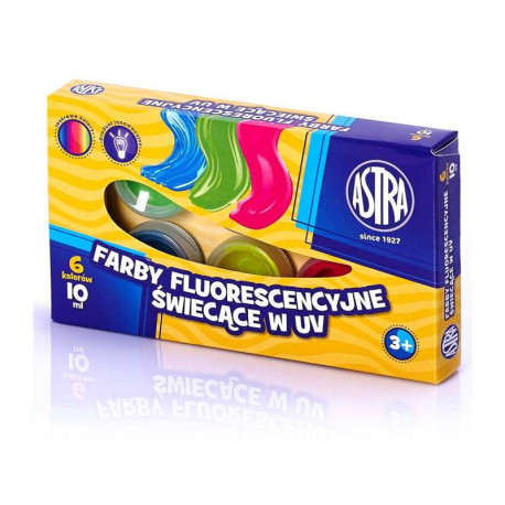 Astra FARBY PLAKATOWE 6 KOLORÓW 10 ML FLUORESCENCYJNE 3+