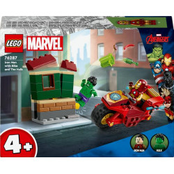 LEGO Marvel Iron Man z motocyklem i Hulk 76287