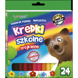 KREDKI SZKOLNE TRÓJKĄTNE 24 KOLORY BAMBINO