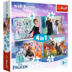 PUZZLE 4W1 (12,15,20,24)  NIEZWYKŁY ŚWIAT FROZEN 34381 OUTLET