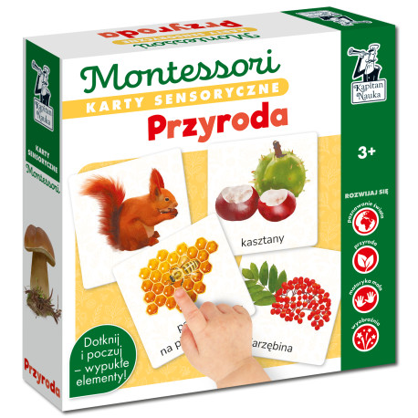 KARTY SENSORYCZNE MONTESSORI PRZYRODA KAPITAN NAUKA OUTLET