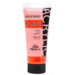 Farba akrylowa Phoenix STUDIO 200ml 324 Vermilion - czerwono-pomarańczowa