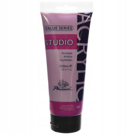Farba akrylowa Phoenix STUDIO 200ml Quinacridone Rose 332