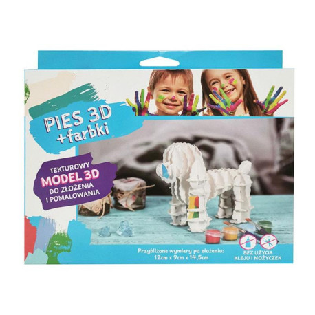 PUDEL 3D + FARBKI TEKTUROWY MODEL ZESTAW KREATYWNY 3+ OUTLET
