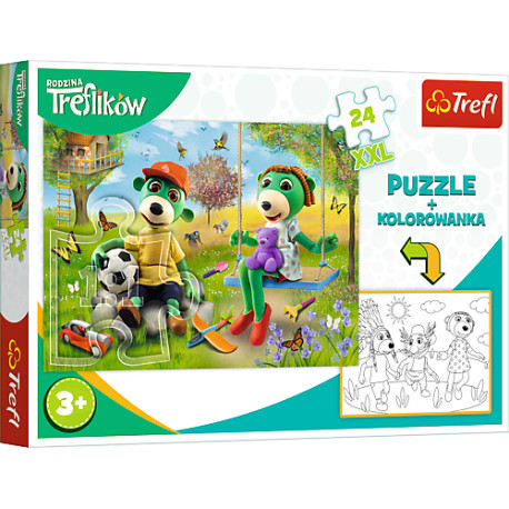 Puzzle 24 z kolorowanką Rodzina Treflików 90988