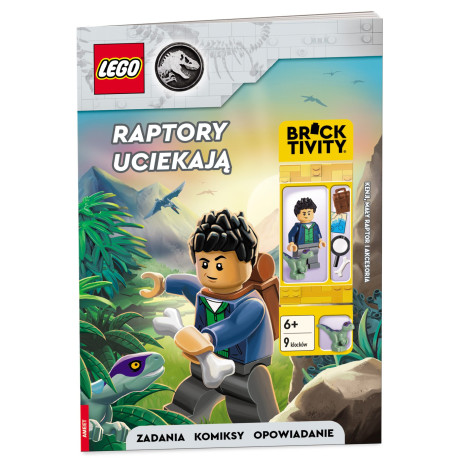 LEGO JURASSIC WORLD RAPTORY UCIEKAJĄ! + FIGURKA KENJI, MAŁY RAPTOR