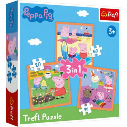 Puzzle 3w1(20,36,50) Pomysłowa Świnka Peppa 34852
