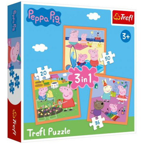Puzzle 3w1(20,36,50) Pomysłowa Świnka Peppa 34852
