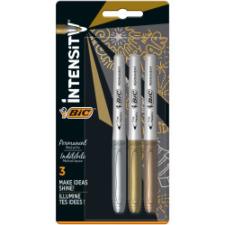 MARKERY METALICZNE BIC INTENSITY 3 KOLORY BLISTER