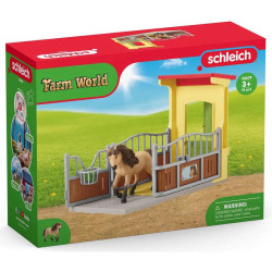 Schleich Farm World - Boks stajenny dla konia + kucyk islandzki 42609 OUTLET