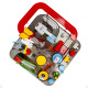 Tor przeszkód interaktywny samochodowy wyścigi parking 4 pojazdy auto autobus radiowóz wóz strażacki helikopter 24x24cm XL