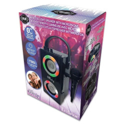 PRZENOŚNY GŁOŚNIK BLUETOOTH Z MIKROFONEM I NIESAMOWITYMI EFEKTAMI ŚWIETLNYMI LEXIBOOK BTP180BKZ