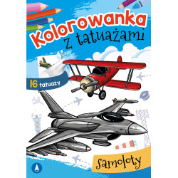 Samoloty. Kolorowanka z tatuażami