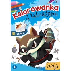 Ninja. Kolorowanka z tatuażami
