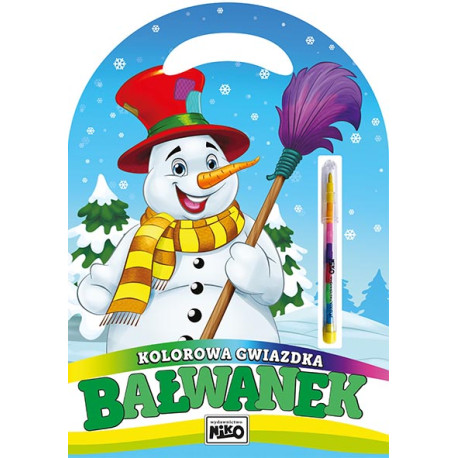 Bałwanek. Kolorowa gwiazdka  (brak kredek)