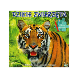 DZIKIE ZWIERZĘTA KSIĄŻECZKA Z PUZZLAMI I KOLOROWANKAMI