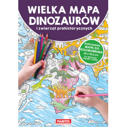Wielka mapa dinozaurów i zwierząt prehistorycznych