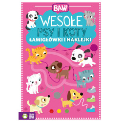 Wesołe psy i koty. Łamigłówki i naklejki. Baw się