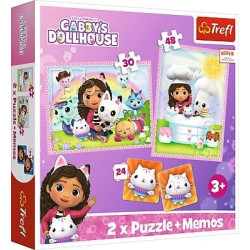 PUZZLE 2W1 + MEMOS GABI Z KOCIM PRZYJACIELEM 93382 Outlet