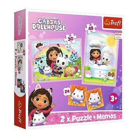 PUZZLE 2W1 + MEMOS GABI Z KOCIM PRZYJACIELEM 93382 Outlet