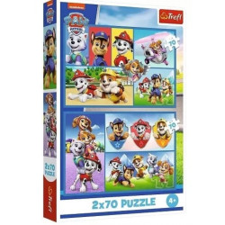 Puzzle Psi Patrol 2 x 70 elementów Psi Patrol rządzi Trefl 2w1 Outlet