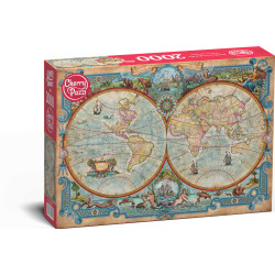 PUZZLE 2000 CHERRYPAZZI GREAT DISCOVERIES WORLD MAP 50125 Outlet