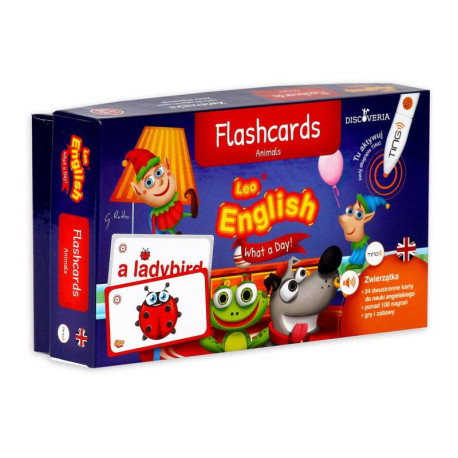 LEO ENGLISH FLASHCARDS ANIMALS TING ZWIERZĄTKA KARTY DO ZABAWY I NAUKI JĘZYKA ANGIELSKIEGO 3-5 LAT