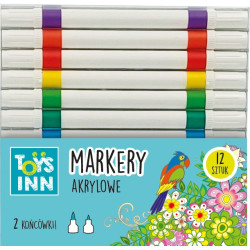 MARKERY AKRYLOWE DWIE KOŃCÓWKI 12 KOLORÓW STN 9162 OUTLET