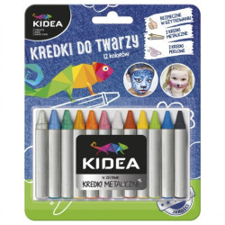 KREDKI DO MALOWANIA TWARZY KIDEA 12 KOLORÓW X 2,5 G OUTLET