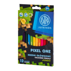 KREDKI OŁÓWKOWE OKRĄGŁE JUMBO ASTRAKIDS PIXEL ONE 12 KOLORÓW Outlet