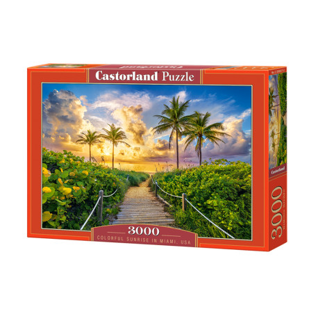 PUZZLE 3000 KOLOROWY WSCHÓD SŁOŃCA W MIAMI USA C-300617 Outlet