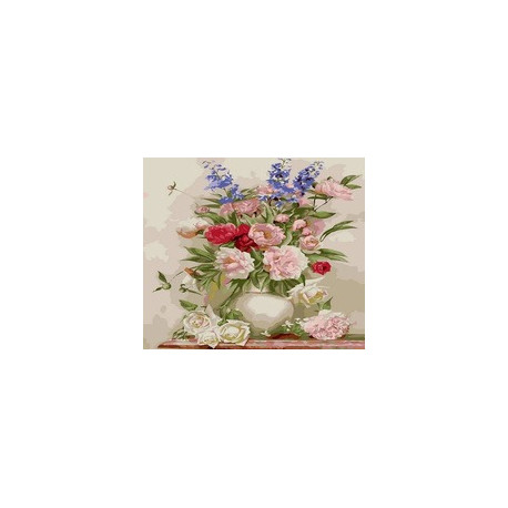 MALOWANIE PO NUMERACH KWIATY W WAZONIE PASTELE Outlet