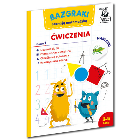 BAZGRAKI POZNAJĄ MATEMATYKĘ. ĆWICZENIA. POZIOM 1. KAPITAN NAUKA. BAZGRAKI